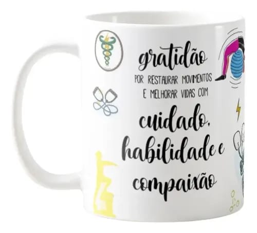 Caneca Fisioterapeuta Pronta Entrega Presente Profissão Fisioterapia com Caixinha Branca - Profissões (Fisioterapeuta)