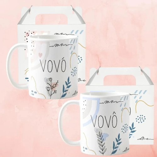 Kit Dia do Avós Canecas Vovó e Vovô Presente Pronta Entrega