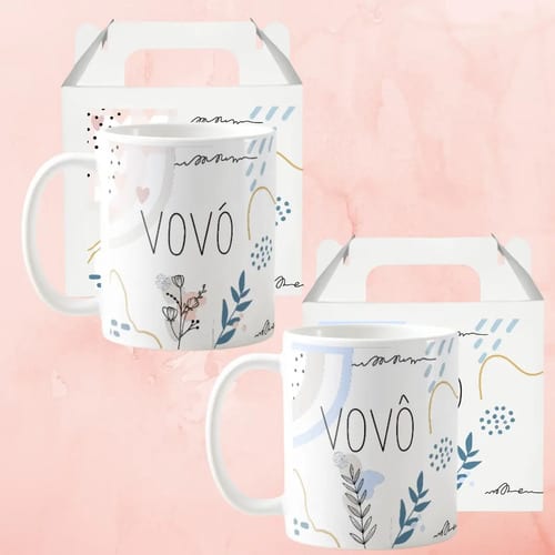 Kit Dia do Avós Canecas Vovó e Vovô Presente Pronta Entrega - Família (Avó e Avô)