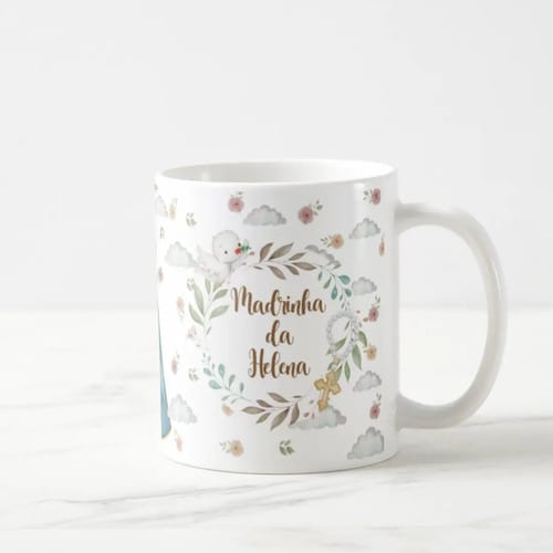 Caneca Madrinha de Consagração Presente Batizado com Nome