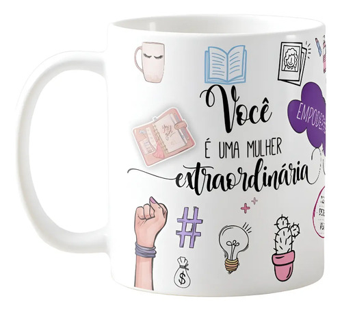 Caneca Personalizada Mulher Extraordinária Presente Pronta Entrega - Profissões (Mulher)