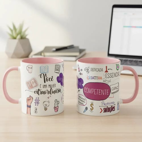 Caneca Personalizada Presente Dia Da Mulher Extraordinária Rosa Mulher Extraordinária - Outros (Corporativo)