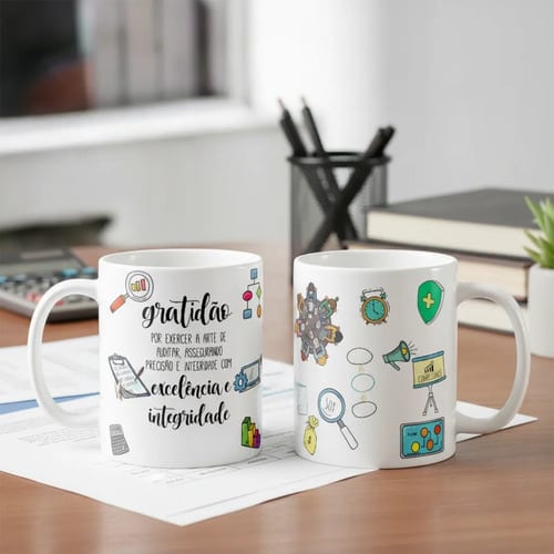 Caneca Profissão Auditor Presente Criativo Auditoria - Profissões (Auditor(a))