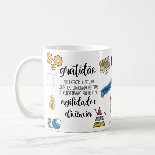 Caneca Profissão Logistica Criativo Empresa de Transporte