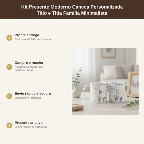 Kit Presente Moderno Especial Tio e Tia Minimalista