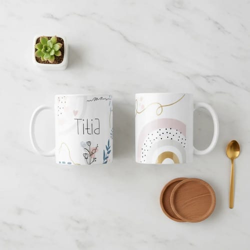 Kit 2 Canecas Personalizada Titio e Titia Família Minimalista