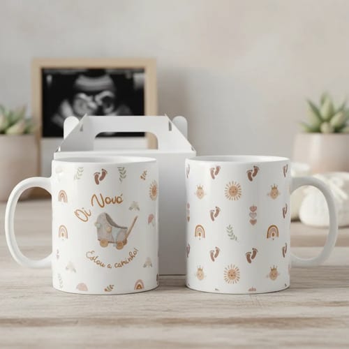 Caneca Avó Anúncio de Grávidez Vovó Estou a Caminho