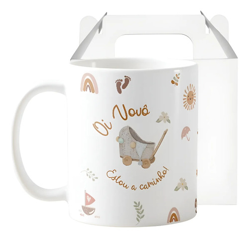 Caneca Presente Revelação Especial Oi Vovô Estou a Caminho - Família (Avó)