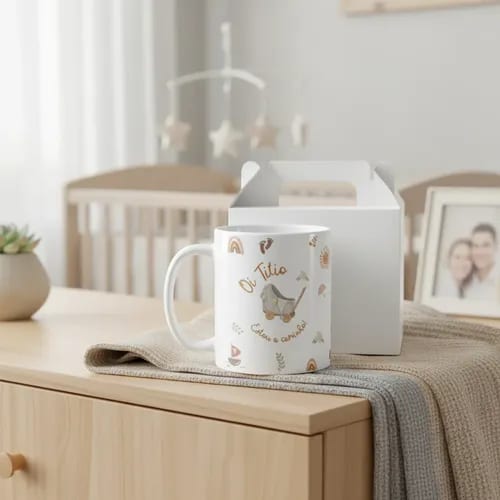 Caneca Presente Revelação Especial Oi Titio Estou a Caminho - Família (Tio)