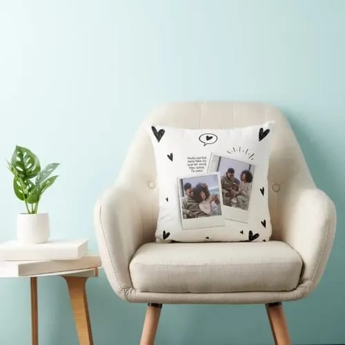 Kit Almofada E Caneca Casal Romântico Presente Namorados Branco Meu Amor É Teu - 2 Fotos