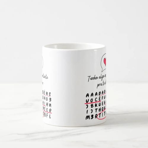 Caneca Caça Palavras Surpresa para Contar Gravidez a Titio