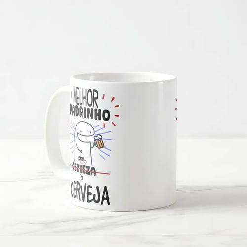 Caneca Personalizada Divertida Melhor Padrinho com Cerveja