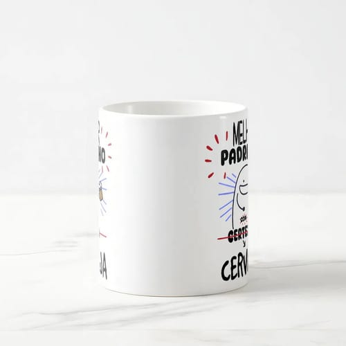 Caneca Personalizada Divertida Melhor Padrinho com Cerveja