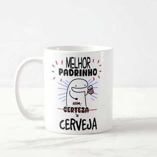 Caneca Personalizada Divertida Melhor Padrinho com Cerveja