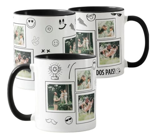 Kit para o Dia dos Pais Caneca e Almofada Divertida com Foto