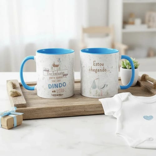 Caneca Personalizada Anúncio De Gravidez Uso Exclusivo Dindo - Anúncio de Gravidez (Padrinho)