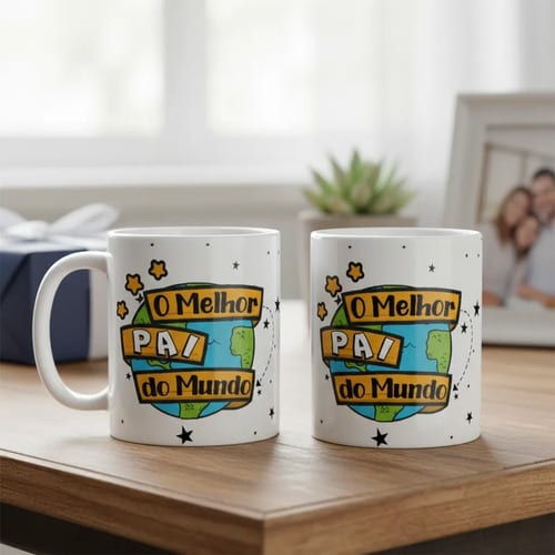 Caneca Dia dos Pais Presente Especial Melhor Pai do Mundo - Família (Pai)