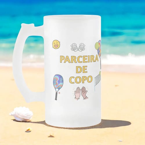 Copo de Cerveja Presente Criativo Amiga Parceira Beachtennis