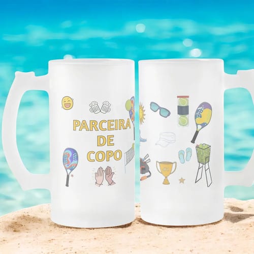Copo de Cerveja Presente Criativo Amiga Parceira Beachtennis