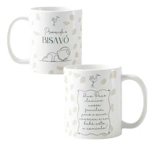 Caneca Feminina Revelação de Gravidez Promovida a Bisavó - Anúncio de Gravidez (Avós)