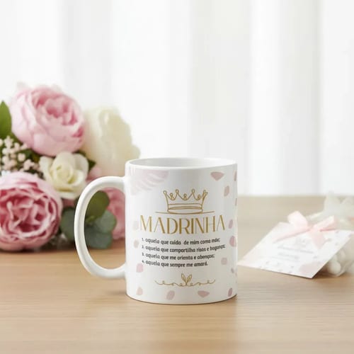Caneca Personalizada Madrinha Presente Aniversário Batizado
