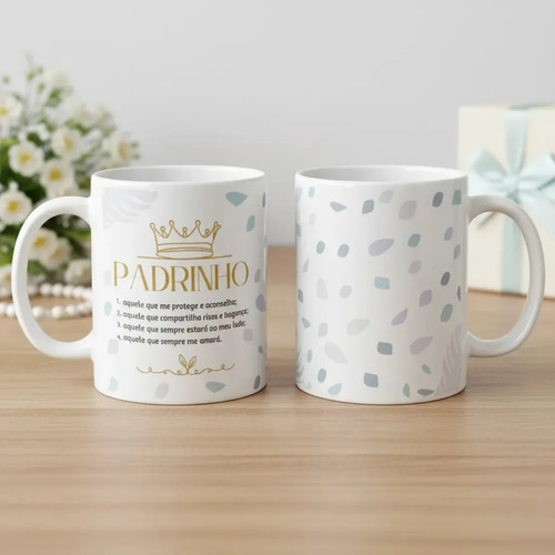 Caneca Personalizada Padrinho Presente Aniversário Batizado - Batizado (Padrinho)