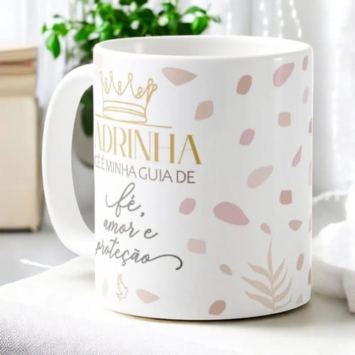 Caneca Personalizada Madrinha Presente Proteção e Amor