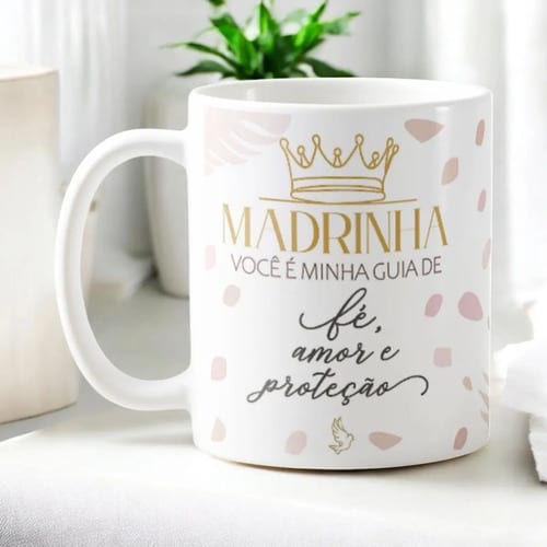 Caneca Personalizada Madrinha Presente Proteção e Amor