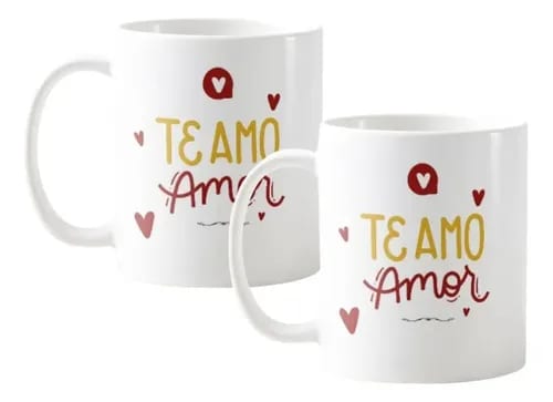 Kit Canecas Te Amo Amor Presente Especial Dia dos Namorados