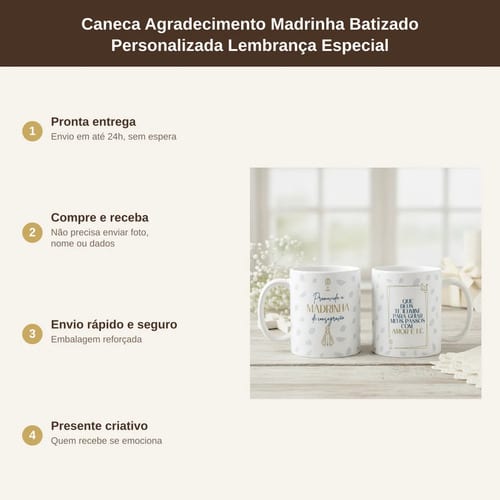 Caneca Agradecimento Consagração Madrinha Personalizada