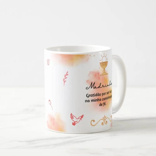 Caneca Cerâmica Presente Madrinha de Crisma Católica