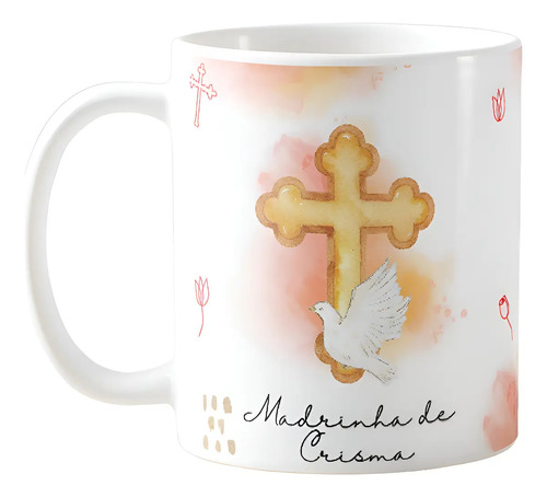 Caneca Cerâmica Presente Madrinha de Crisma Católica
