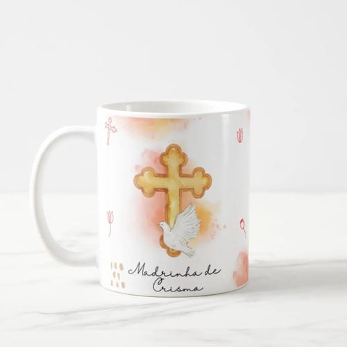 Caneca Cerâmica Presente Madrinha de Crisma Católica