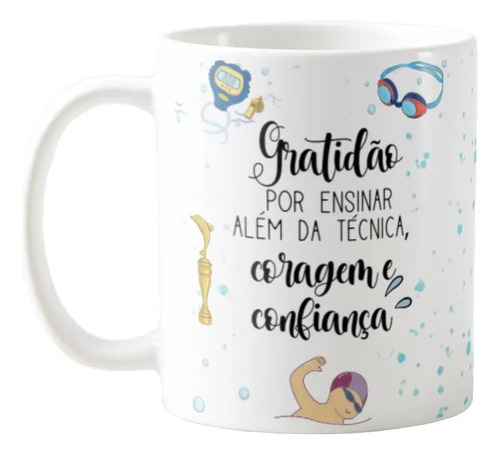 Caneca Personalizada Natação Lembrança Mimo Dia Professor