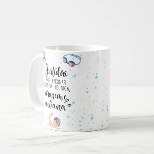 Caneca Personalizada Natação Lembrança Mimo Dia Professor