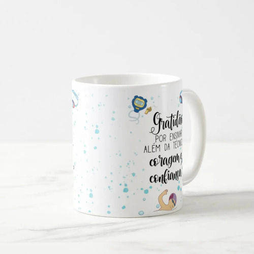 Caneca Personalizada Natação Lembrança Mimo Dia Professor