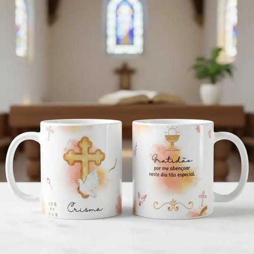 Caneca Cerâmica Crismando Presente Crisma Católica - Religioso (Crisma)