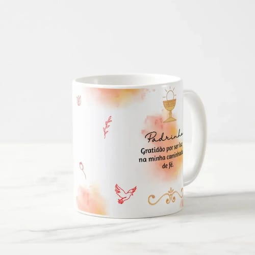 Caneca Cerâmica Presente Padrinho de Crisma Católica