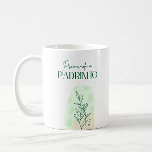Caneca Convite Padrinho de Batismo Dindo