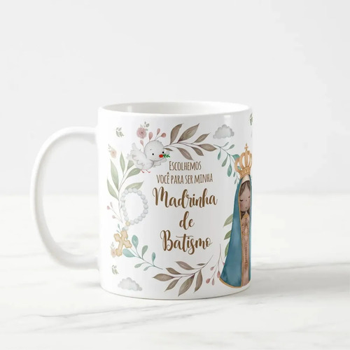 Caneca Personalizada Batismo Madrinha Presente Pronta Entrega