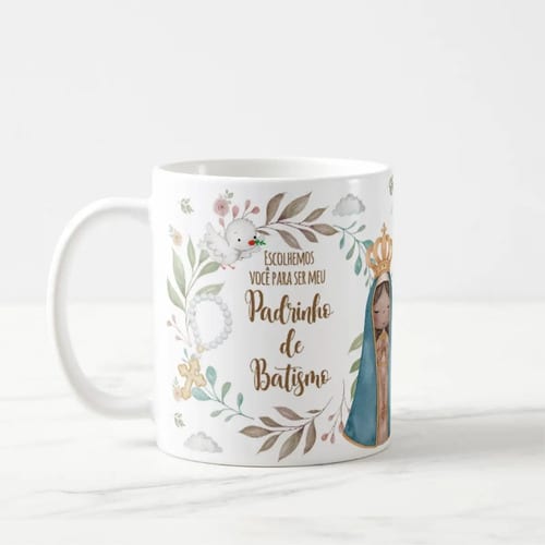 Caneca Padrinho de Batismo Lembrancinha Personalizada