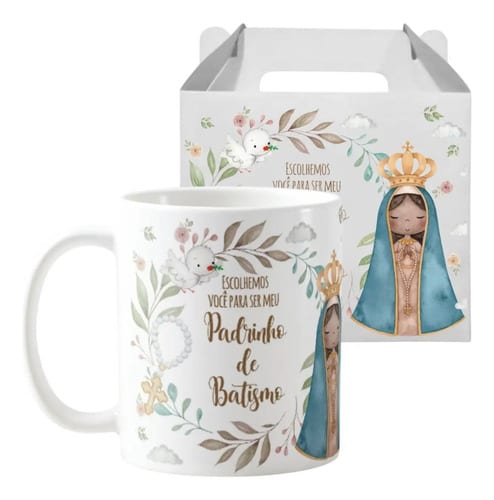 Caneca Padrinho de Batismo Lembrancinha Personalizada