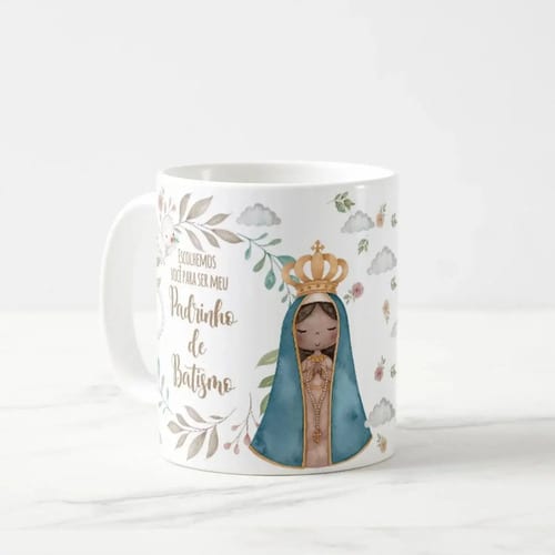 Caneca Padrinho de Batismo Lembrancinha Personalizada