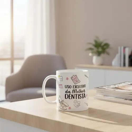 Caneca Personalizada Odontologia Presente Formatura Dentista - Profissões (Dentista)