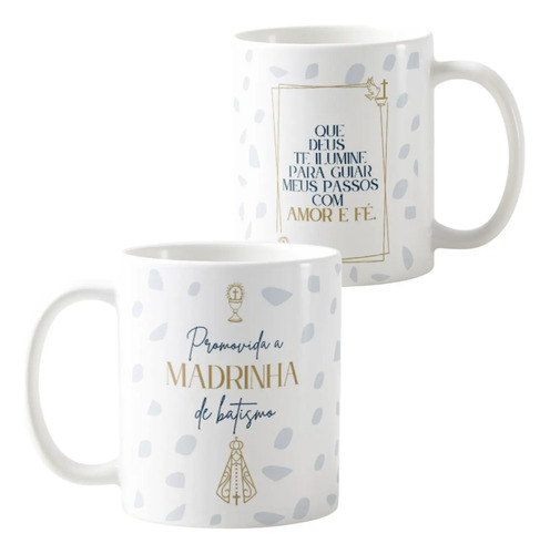 Kit 3 Caneca Personalizada Convite Padrinhos de Consagração | Lembrança de Batismo