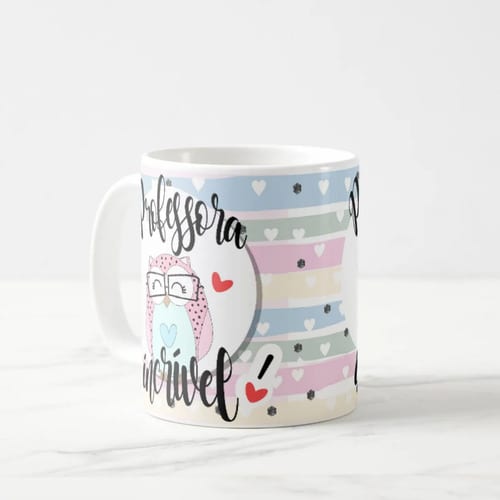 Caneca de Agradecimento Professora Incrível Coruja Lembrança