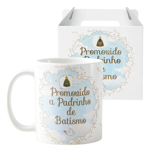 Kit 2 Canecas Personalizadas Padrinhos Batismo 