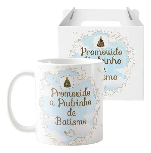 Kit 2 Canecas Personalizadas Padrinhos Batismo