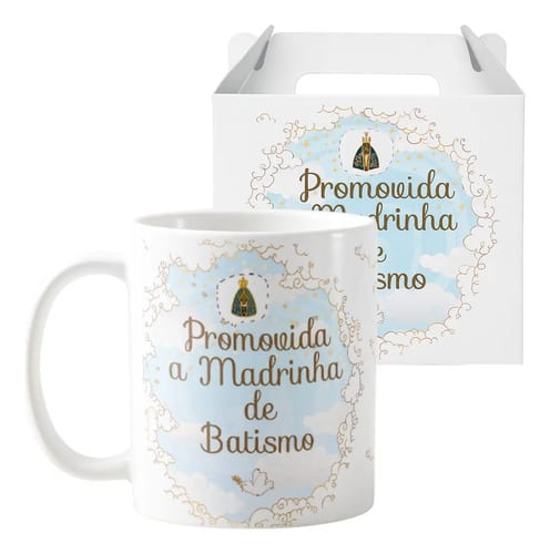 Kit 2 Canecas Personalizadas Padrinhos Batismo