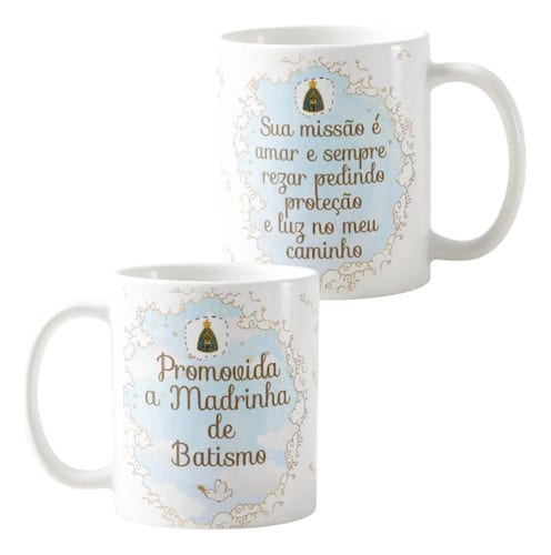 Kit 2 Canecas Personalizadas Padrinhos Batismo
